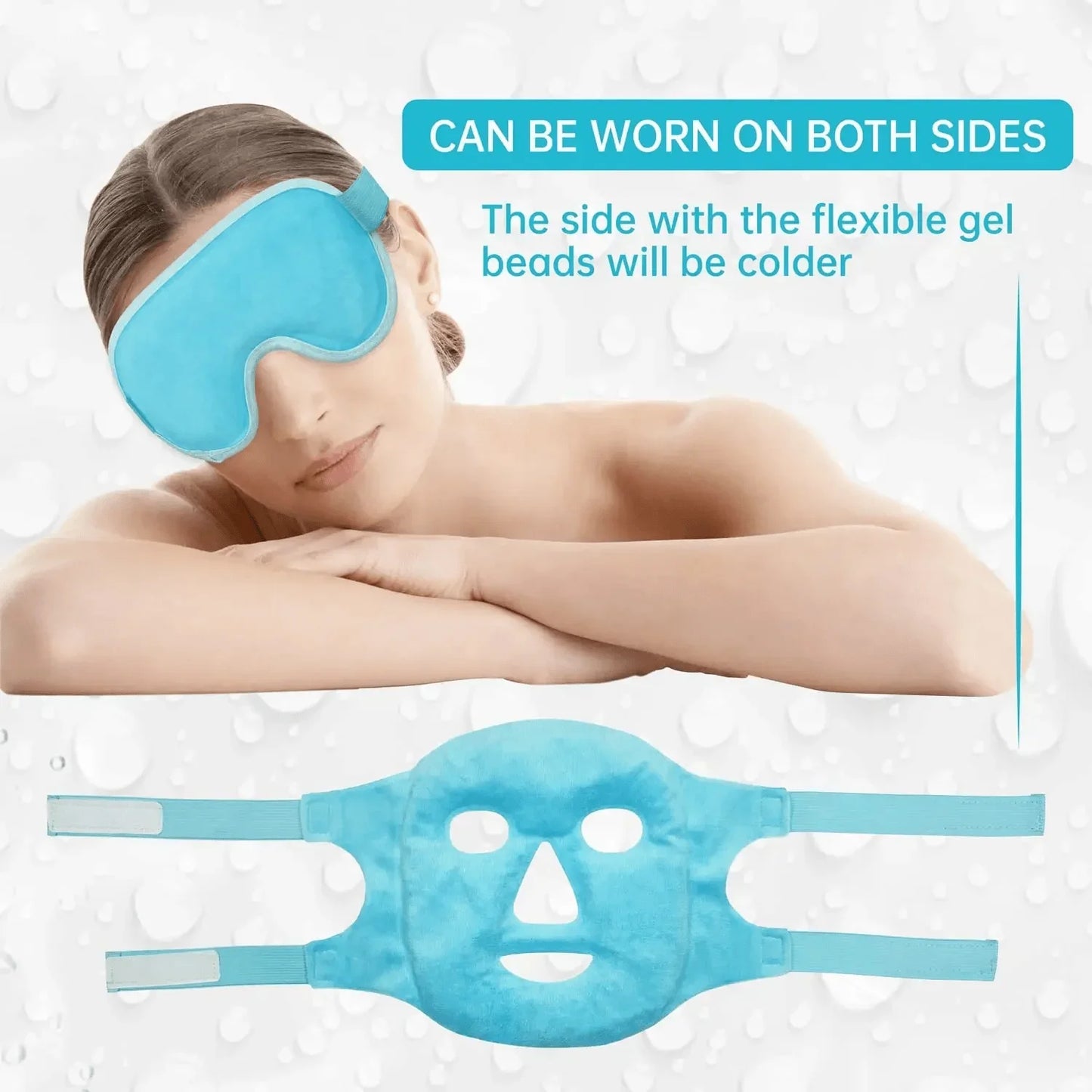 Hot & Cold Gel Bead Therapy Mask β Reusable Face & Eye Compress for Puffiness, Migraines & Stress Relief