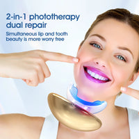 2-in-1 LED Phototherapy Lip & Teeth Care Device – Dual Repair for Plump Lips & Whiter Smile | Anti-Aging Light Therapy Massage