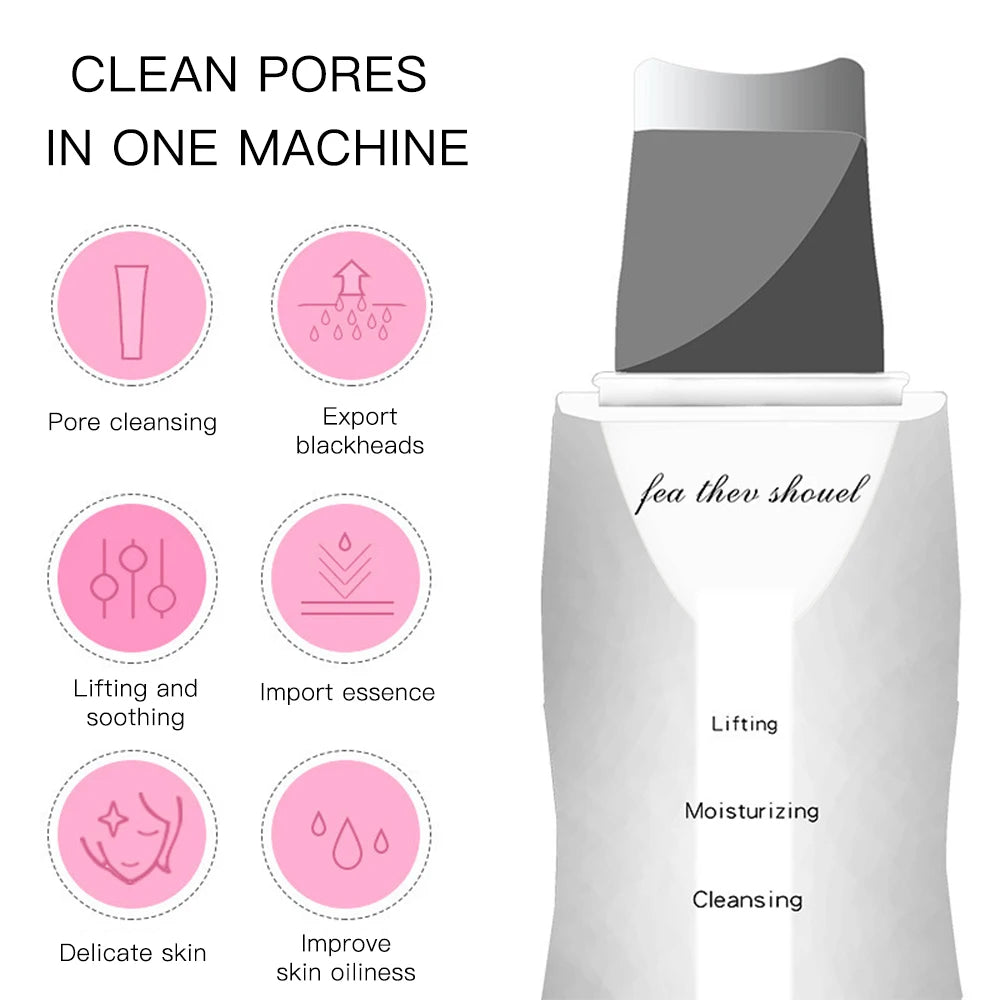Ultrasonic Skin Scrubber & Blackhead Remover – Deep Pore Facial Cleaner for Glowing Skin
