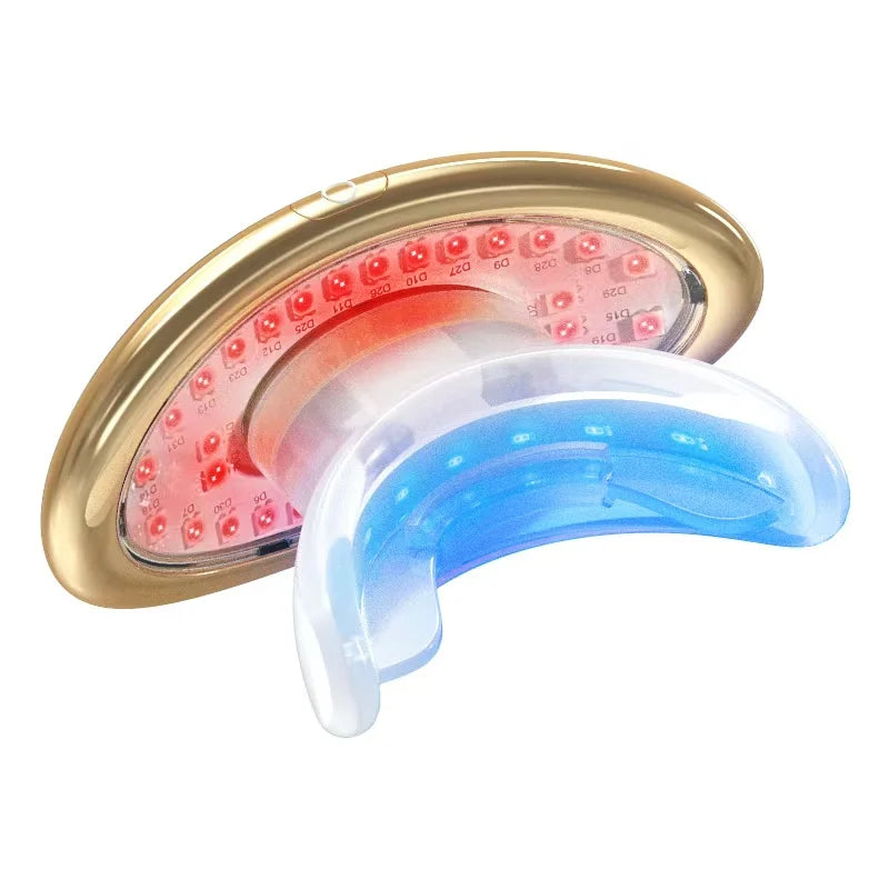 2-in-1 LED Phototherapy Lip & Teeth Care Device – Dual Repair for Plump Lips & Whiter Smile | Anti-Aging Light Therapy Massage
