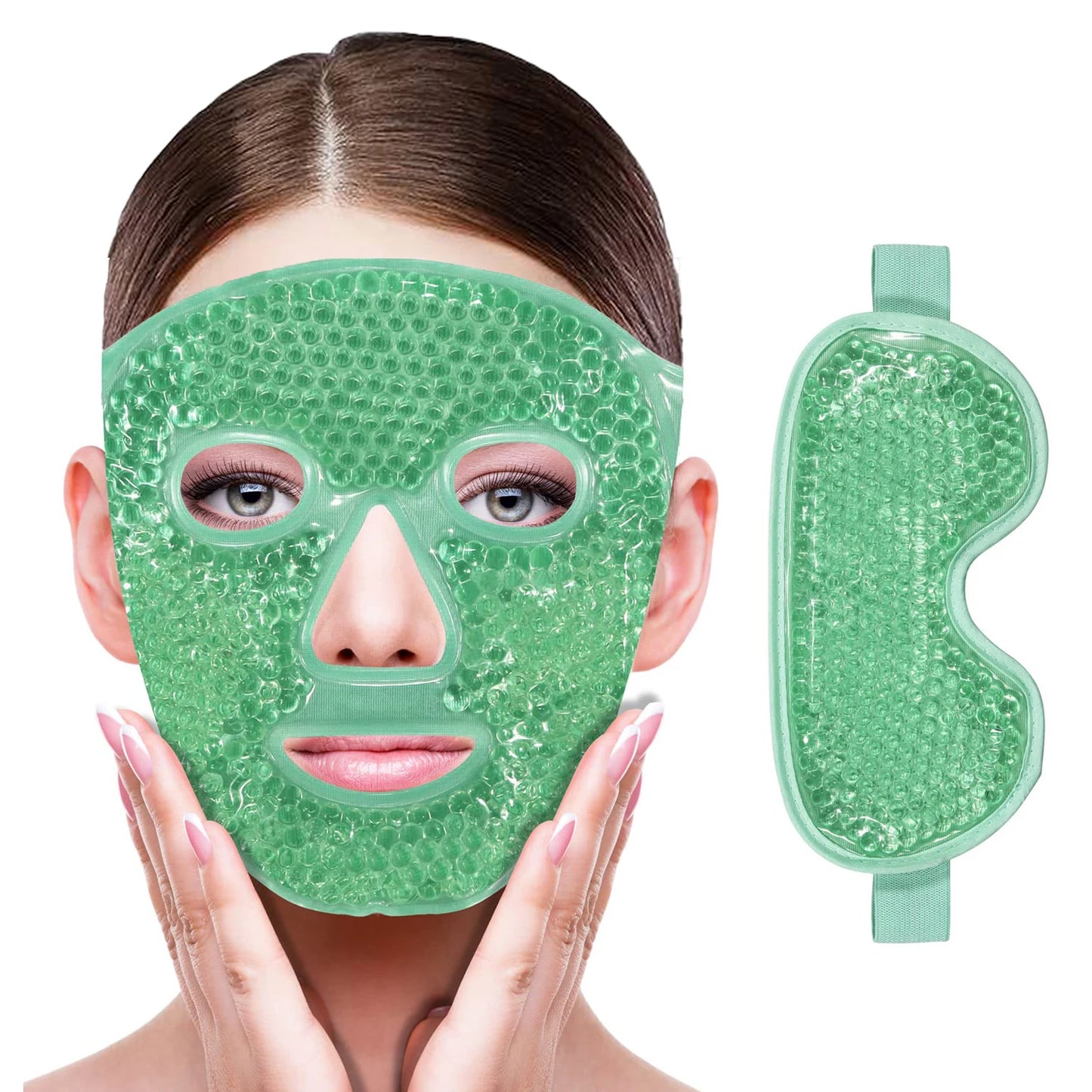 Hot & Cold Gel Bead Therapy Mask β Reusable Face & Eye Compress for Puffiness, Migraines & Stress Relief