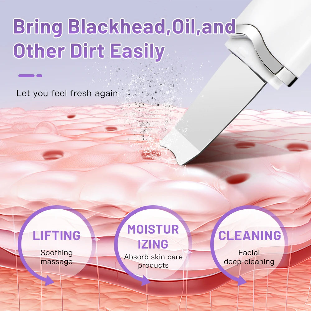 Ultrasonic Skin Scrubber & Blackhead Remover – Deep Pore Facial Cleaner for Glowing Skin