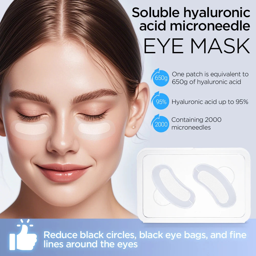 Hyaluronic Acid Micro-Needle Eye Patches – Reduce Dark Circles, Fine Lines & Eye Bags Fast