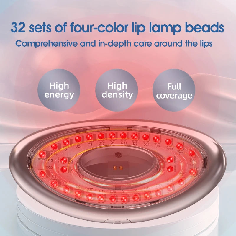 2-in-1 LED Phototherapy Lip & Teeth Care Device – Dual Repair for Plump Lips & Whiter Smile | Anti-Aging Light Therapy Massage