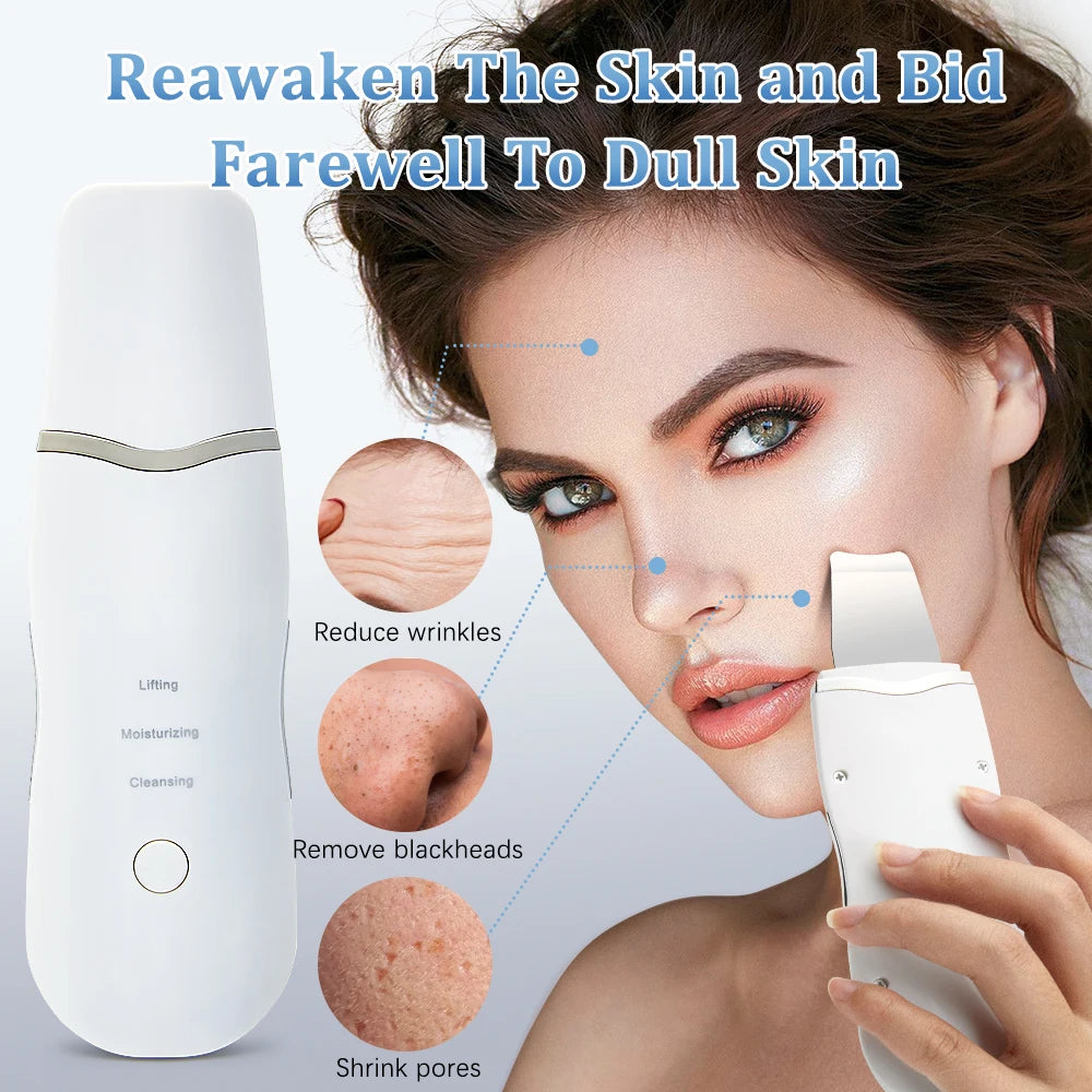 Ultrasonic Skin Scrubber & Blackhead Remover – Deep Pore Facial Cleaner for Glowing Skin
