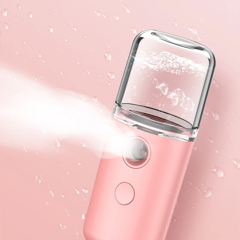 Portable Nano Facial Mister – Hydrating USB Rechargeable Face Steamer for Glowing Skin