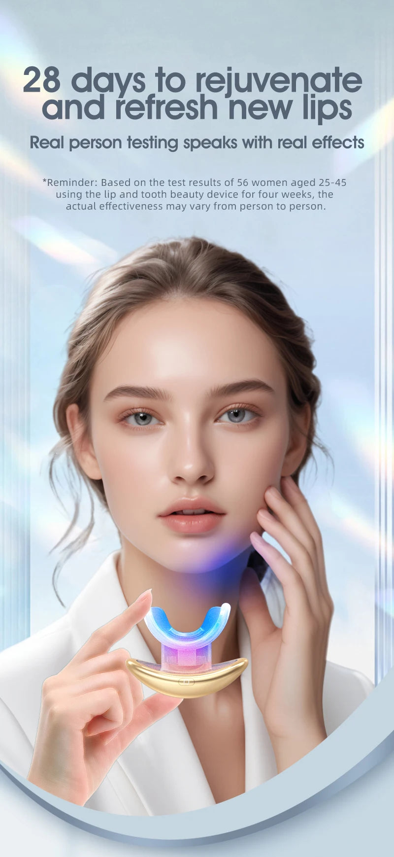 2-in-1 LED Phototherapy Lip & Teeth Care Device – Dual Repair for Plump Lips & Whiter Smile | Anti-Aging Light Therapy Massage