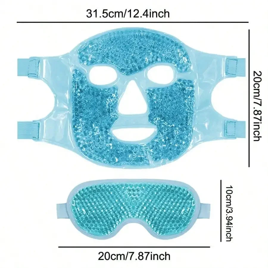 Hot & Cold Gel Bead Therapy Mask β Reusable Face & Eye Compress for Puffiness, Migraines & Stress Relief