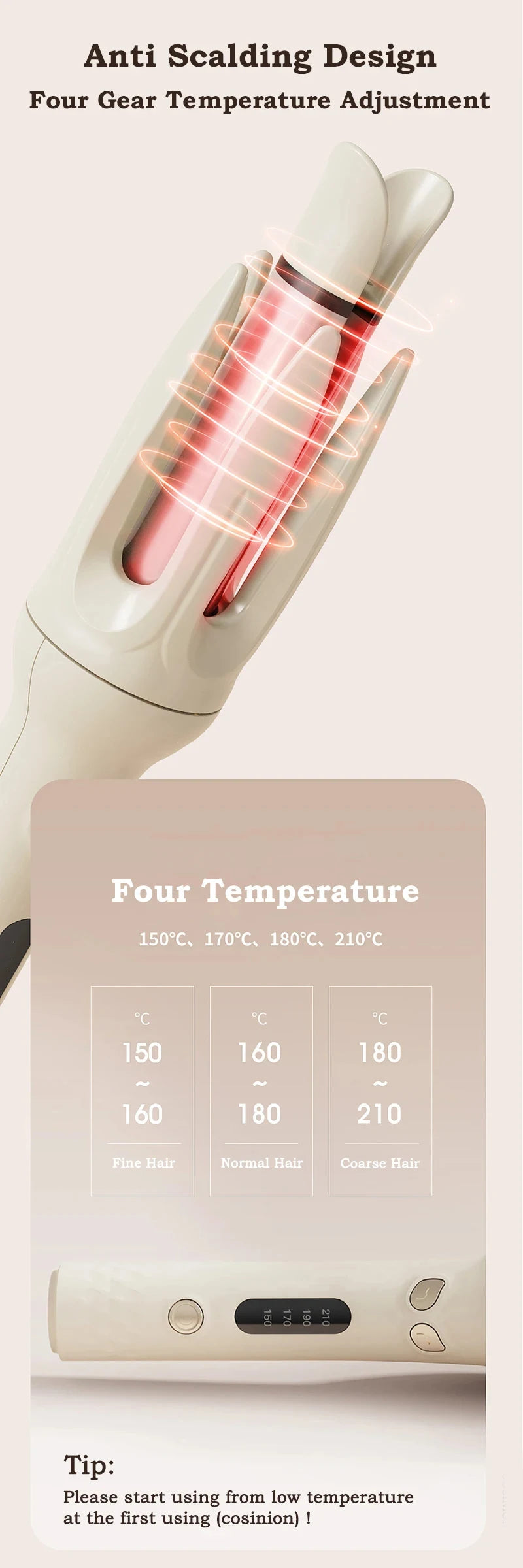 Automatic Hair Curler – 28mm Rotating Ionic Curling Iron | No-Tangle, No-Burn, Effortless Curls for All Hair Types