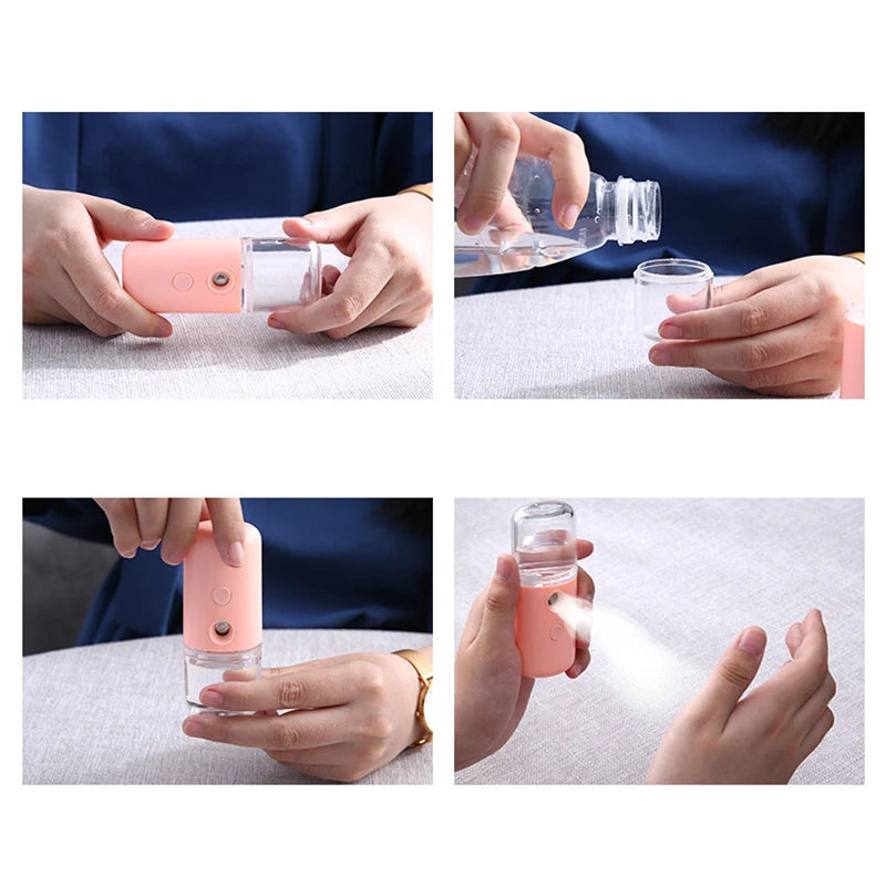 Portable Nano Facial Mister – Hydrating USB Rechargeable Face Steamer for Glowing Skin
