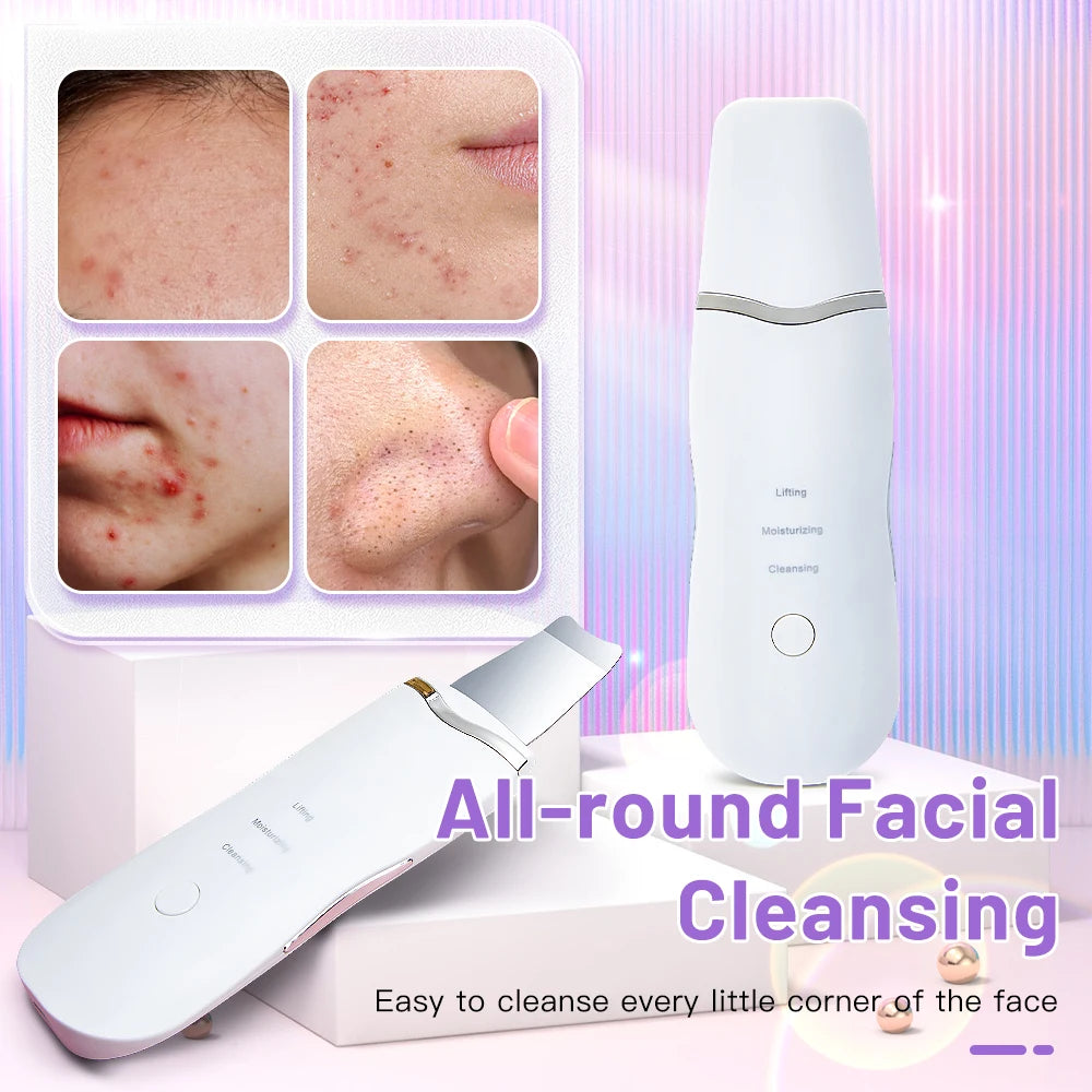 Ultrasonic Skin Scrubber & Blackhead Remover – Deep Pore Facial Cleaner for Glowing Skin