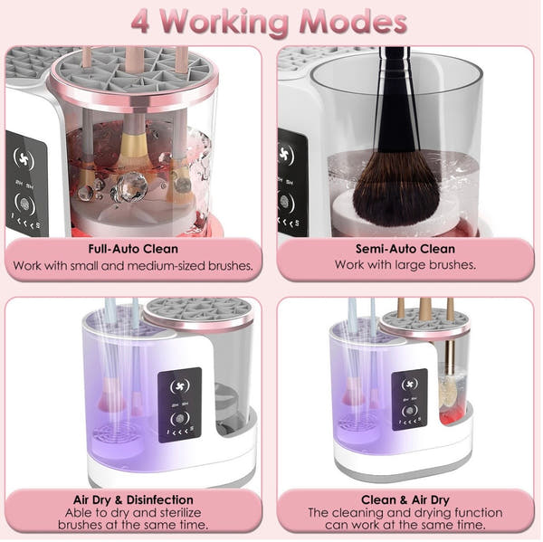Electric Makeup Brush Cleaner & Dryer Machine – Automatic Deep Cleaning & Fast Drying USB Rechargeable Beauty Tool