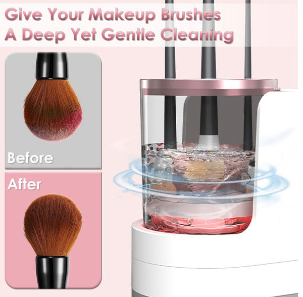Electric Makeup Brush Cleaner & Dryer Machine – Automatic Deep Cleaning & Fast Drying USB Rechargeable Beauty Tool