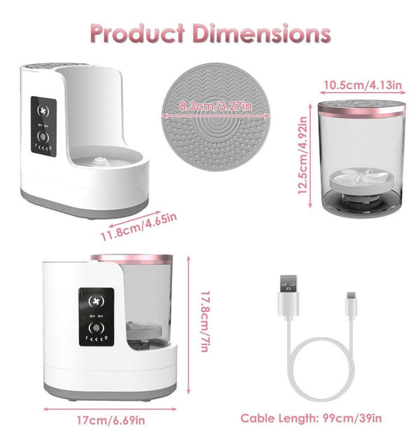 Electric Makeup Brush Cleaner & Dryer Machine – Automatic Deep Cleaning & Fast Drying USB Rechargeable Beauty Tool