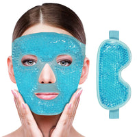 Hot & Cold Gel Bead Therapy Mask – Reusable Face & Eye Compress for Puffiness, Migraines & Stress Relief