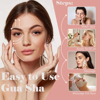 Rose Quartz Face Roller & Gua Sha Set – Anti-Aging Skin Massager for Lifting, Sculpting & Glowing Skin | Reduces Puffiness & Wrinkles