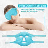 Hot & Cold Gel Bead Therapy Mask – Reusable Face & Eye Compress for Puffiness, Migraines & Stress Relief