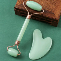 Rose Quartz Face Roller & Gua Sha Set – Anti-Aging Skin Massager for Lifting, Sculpting & Glowing Skin | Reduces Puffiness & Wrinkles