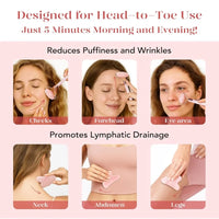 Rose Quartz Face Roller & Gua Sha Set – Anti-Aging Skin Massager for Lifting, Sculpting & Glowing Skin | Reduces Puffiness & Wrinkles