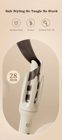 Automatic Hair Curler – 28mm Rotating Ionic Curling Iron | No-Tangle, No-Burn, Effortless Curls for All Hair Types