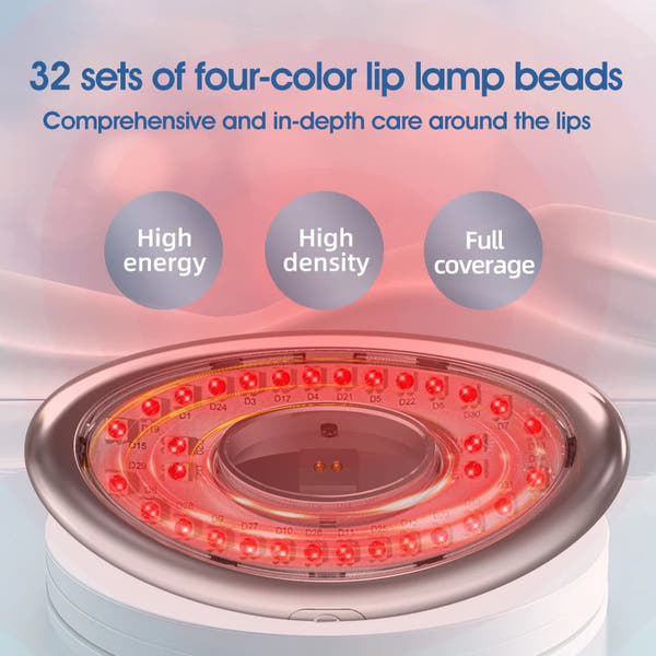 2-in-1 LED Phototherapy Lip & Teeth Care Device – Dual Repair for Plump Lips & Whiter Smile | Anti-Aging Light Therapy Massage
