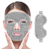 Hot & Cold Gel Bead Therapy Mask – Reusable Face & Eye Compress for Puffiness, Migraines & Stress Relief