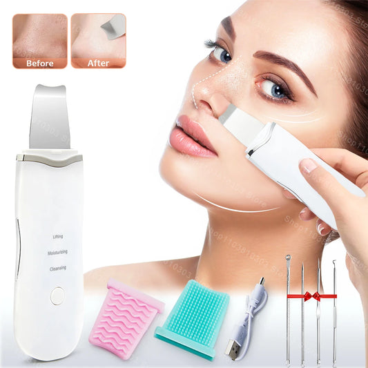 Ultrasonic Skin Scrubber & Blackhead Remover – Deep Pore Facial Cleaner for Glowing Skin