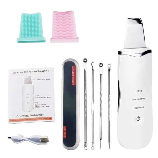 Ultrasonic Skin Scrubber & Blackhead Remover – Deep Pore Facial Cleaner for Glowing Skin