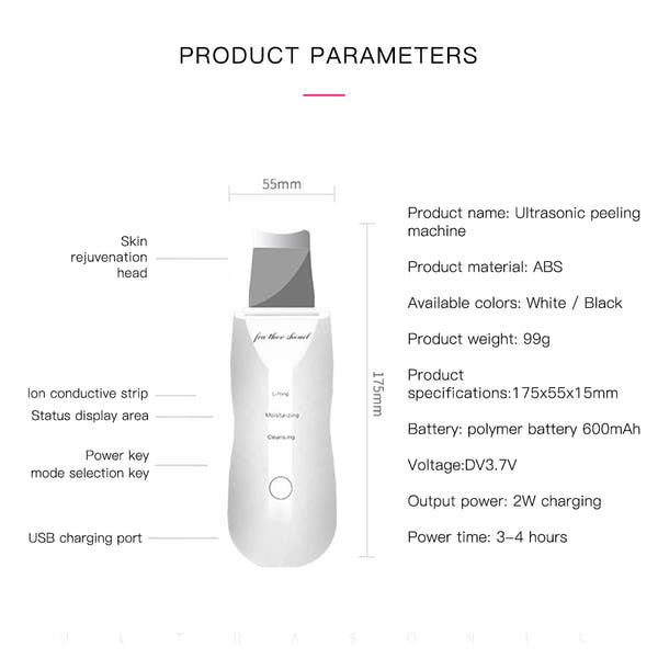 Ultrasonic Skin Scrubber & Blackhead Remover – Deep Pore Facial Cleaner for Glowing Skin