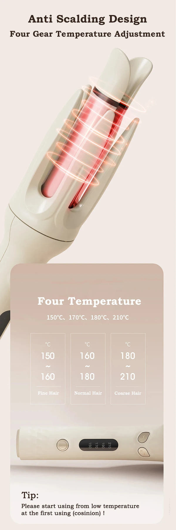 Automatic Hair Curler – 28mm Rotating Ionic Curling Iron | No-Tangle, No-Burn, Effortless Curls for All Hair Types